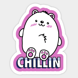 Cute and Cuddly Polar Bear Chillin Sticker